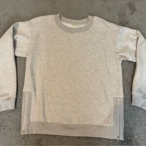Zella Heather Gray Ribbed Crewneck